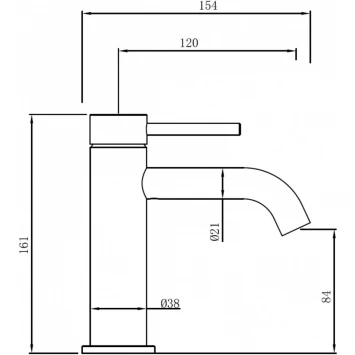 Смеситель для раковины Abber Wasser Kreis 316 AF8110BST нержавеющая сталь