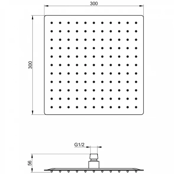 Верхний душ Wonzon &amp; Woghand WW-88DP02-BG 300 мм, золотой матовый