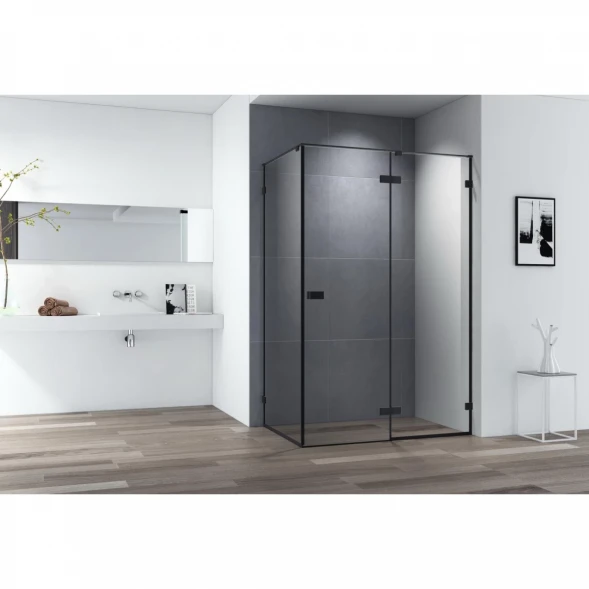 Душевой уголок 98x80 см Cezares BELLAGIO-AH-1-100/80-C-NERO прозрачное
