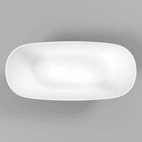 Ванна из литьевого мрамора Whitecross Onyx C 0206.160075.20100 160x75 см, отдельностоящая, белый матовый/черный матовый