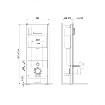 Инсталляция для унитаза Am.Pm Start S I012703.0251 с кнопкой смыва, хром