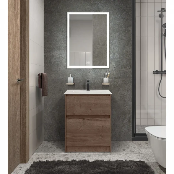 Тумба под раковину BelBagno Kraft KRAFT39-600/390-2C-PIA-RT 60,5 см, напольная, Rovere Tabacco