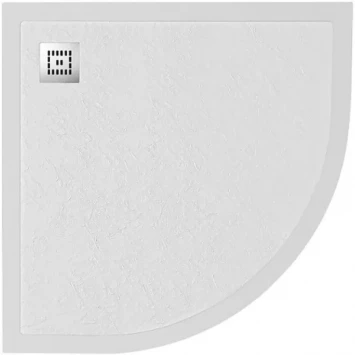 Душевой поддон BelBagno Uno TRAY-MR-UNO-R-90-550-35-W-CR 90x90 см, из литьевого мрамора, четверть круга, белый