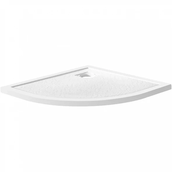 Душевой поддон BelBagno Uno TRAY-MR-UNO-R-90-550-35-W-CR 90x90 см, из литьевого мрамора, четверть круга, белый