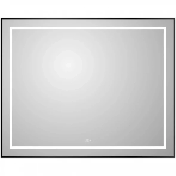 Зеркало BelBagno Kraft SPC-KRAFT-1000-800-LED-TCH-WARM-NERO 100x80 см, с LED-подсветкой, сенсорным выключателем, антизапотеванием, черный