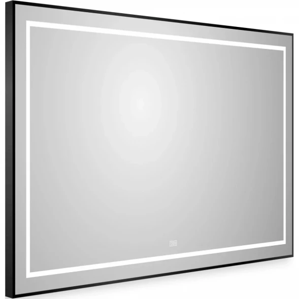 Зеркало BelBagno Kraft SPC-KRAFT-1000-800-LED-TCH-WARM-NERO 100x80 см, с LED-подсветкой, сенсорным выключателем, антизапотеванием, черный