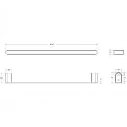Полотенцедержатель Cezares Stylus STYLUS-TH-60-IN 60 см, сатин