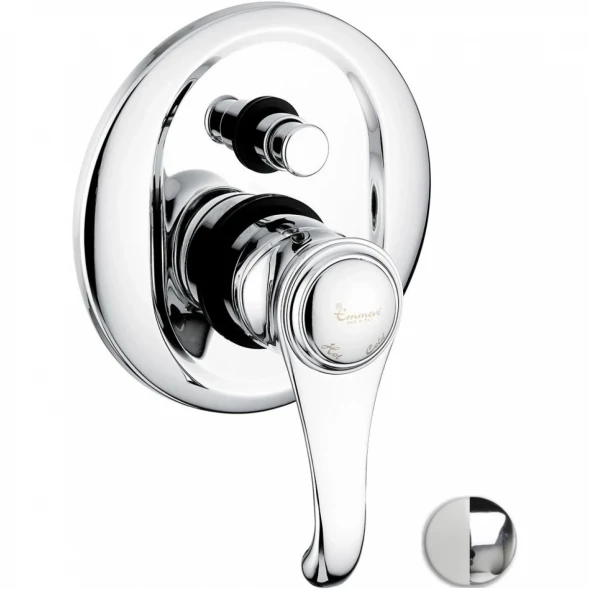 Смеситель для ванны Emmevi Tiffany 6019/BC встраиваемый, хром/белый