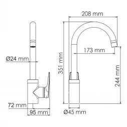 Смеситель для кухни WasserKRAFT Wiese 8407