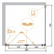 Душевой уголок Cezares Elena 100x100 см прозрачное стекло ELENA-W-AS-1-100-C-Cr