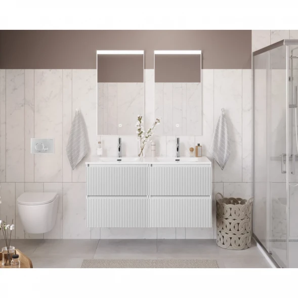 Тумба под раковину BelBagno Uno UNO-1200-4C-SO-BO 120 см, подвесная, белый матовый