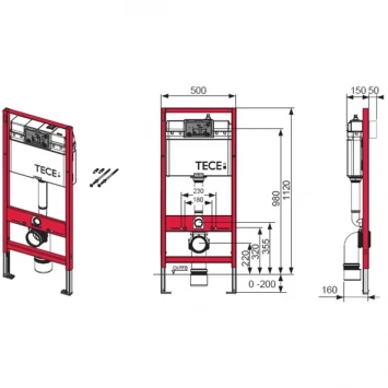 Комплект подвесной унитаз Ceramica Nova Noel CN3013 + система инсталляции Tece 9400412