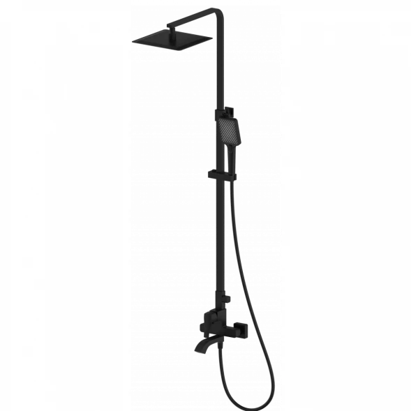 Душевая система Wonzon &amp; Woghand Flex WW-88047072-MB 250 мм, со смесителем, черный матовый