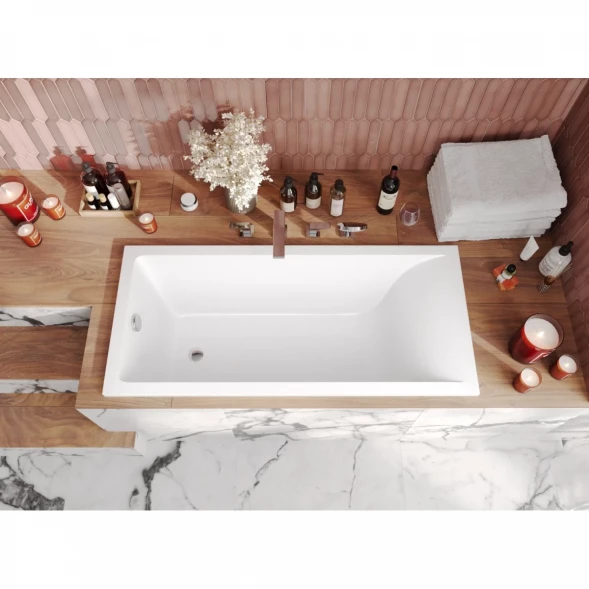 Ванна из литьевого мрамора Marmo Bagno Алесса New MB-ALN180-80 180x80 см, белый