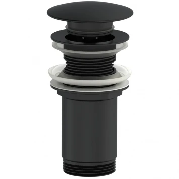 Донный клапан для раковины Wonzon &amp; Woghand WW-88SS09-MB с переливом, черный матовый