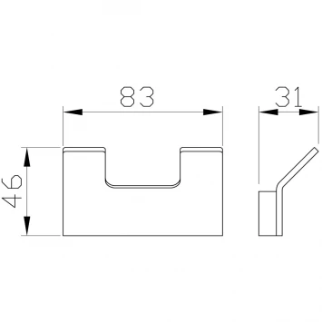 Крючок Wonzon & Woghand Lotte WW-8325 двойной, для ванны, хром