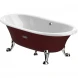 Ванна чугунная Roca Newcast Bordeaux 233650003 170x85 см, отдельностоящая, с антискользящим покрытием, бордо