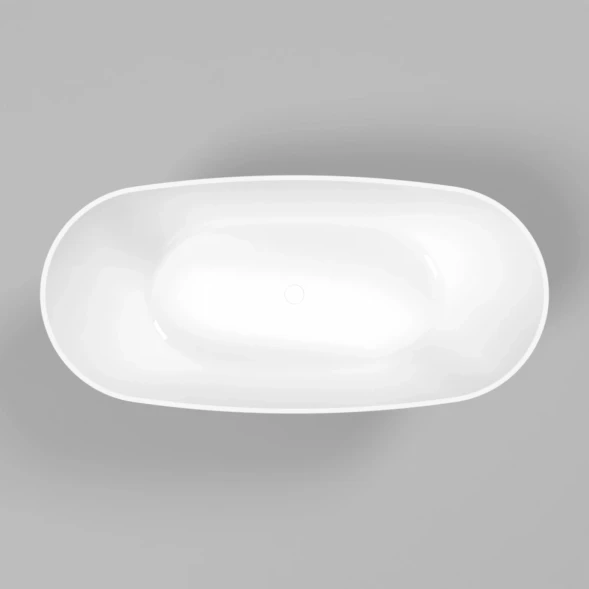 Ванна из литьевого мрамора Whitecross Onyx D 0207.160075.10100 160x75 см, отдельностоящая, белый глянец/черный глянец