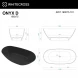 Ванна из литьевого мрамора Whitecross Onyx D 0207.160075.10100 160x75 см, отдельностоящая, белый глянец/черный глянец