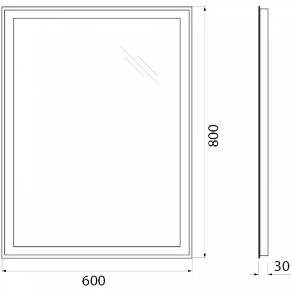 Зеркало 60x80 см BelBagno SPC-GRT-600-800-LED-BTN