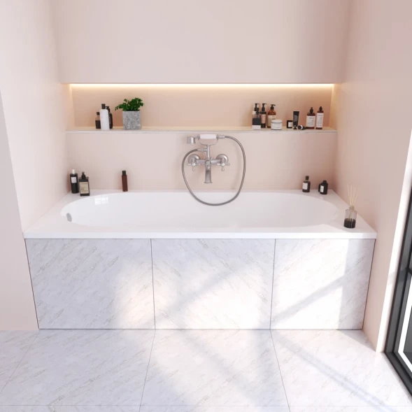 Ванна из литьевого мрамора Marmo Bagno Лучия MB-L180-80 180x80 см, белый