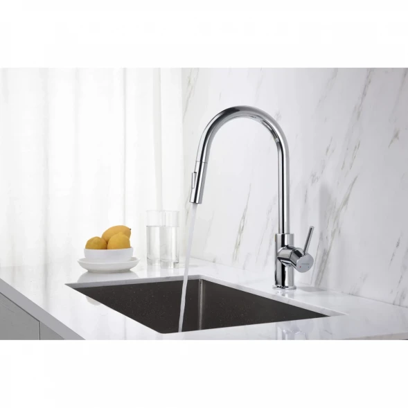 Смеситель для кухни Aquatek Европа AQ1384CR с выдвижным изливом, хром