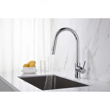 Смеситель для кухни Aquatek Европа AQ1384CR с выдвижным изливом, хром