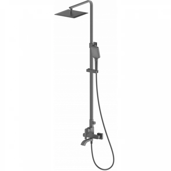 Душевая система Wonzon &amp; Woghand Flex WW-88047072-BGM 250 мм, со смесителем, темный графит матовый