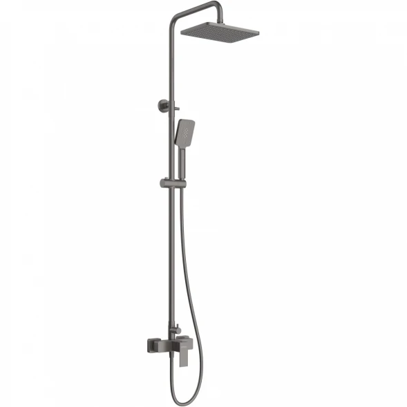 Душевая система Cezares Slider SLIDER-CD-GM 270x200 мм, со смесителем, оружейная сталь