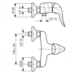 Смеситель для душа Emmevi Duka 44002/BR бронза