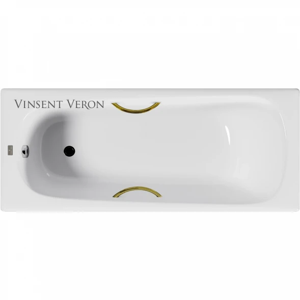 Ванна чугунная Vinsent Veron Concept VCO1707042H/VH0015GD 170x70 см, с ручками, белый