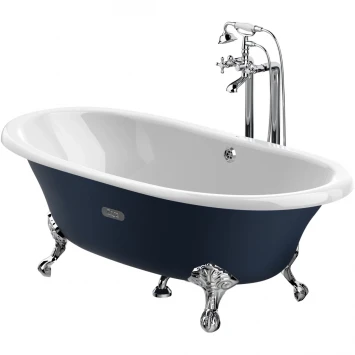 Ванна чугунная Roca Newcast Navy Blue 233650004 170x85 см, отдельностоящая, с антискользящим покрытием, темно-синий