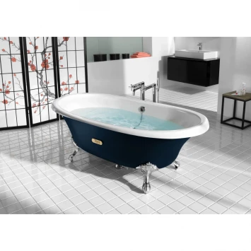 Ванна чугунная Roca Newcast Navy Blue 233650004 170x85 см, отдельностоящая, с антискользящим покрытием, темно-синий
