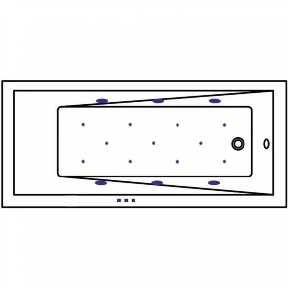 Акриловая гидромассажная ванна 159,5x80 см Whitecross Wave Slim 0111.160080.100.RELAX.GL