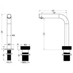 Смеситель для раковины Boheme Tech 158-NB