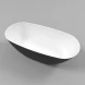 Ванна из литьевого мрамора Whitecross Onyx D 0207.160075.20100 160x75 см, отдельностоящая, белый матовый/черный матовый