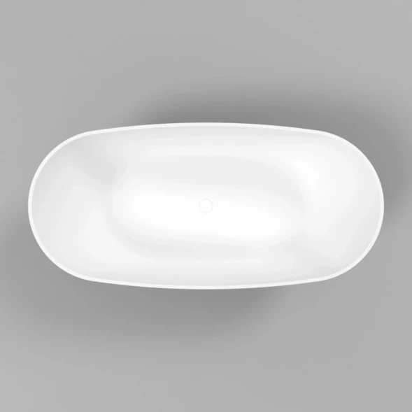Ванна из литьевого мрамора Whitecross Onyx D 0207.160075.20100 160x75 см, отдельностоящая, белый матовый/черный матовый