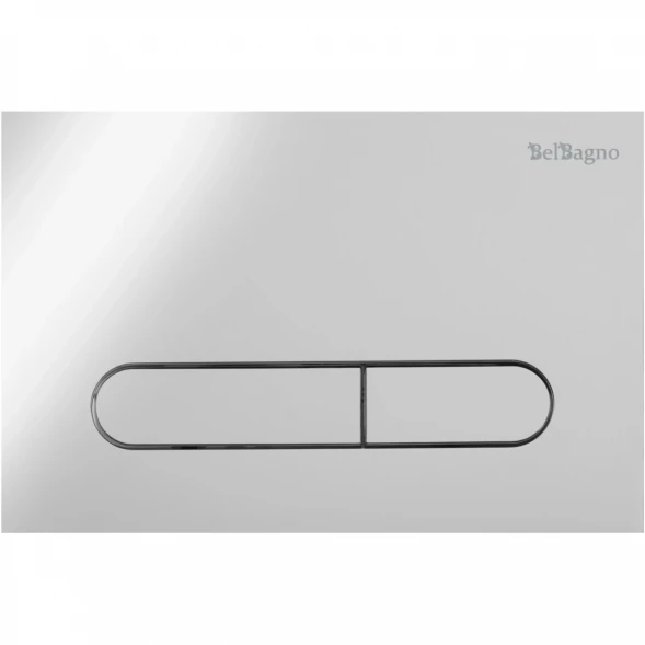Комплект инсталляция с унитазом BelBagno Prospero BB046CHR/BB2111SC/BB002-80/BB005-PR-CHROME с кнопкой смыва, хром + унитаз подвесной BelBagno Sfera-R безободковый, с сиденьем микролифт, белый