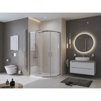 Душевой поддон BelBagno Uno TRAY-MR-UNO-RH-120/90-550-35-W-L-CR 120x90 см L, из литьевого мрамора, асимметричный, белый