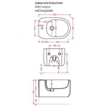 Подвесное биде Artceram Gio Evolution GIB001 01 00bi*1