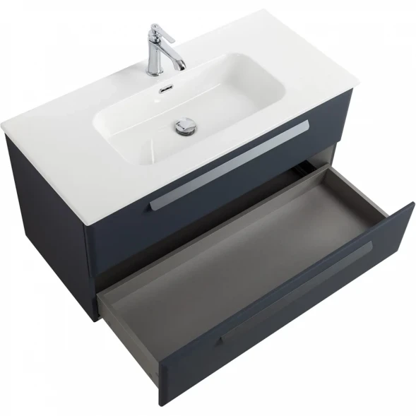 Тумба под раковину Cezares Eco ECO-CER-N-1000-2C-SO-GR-P 100 см, подвесная, Grafito