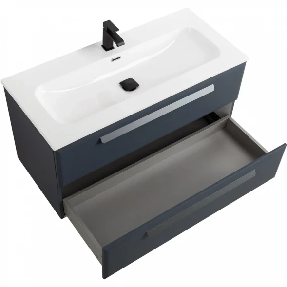 Тумба под раковину Cezares Eco ECO-CER-N-1000-2C-SO-GR-P 100 см, подвесная, Grafito