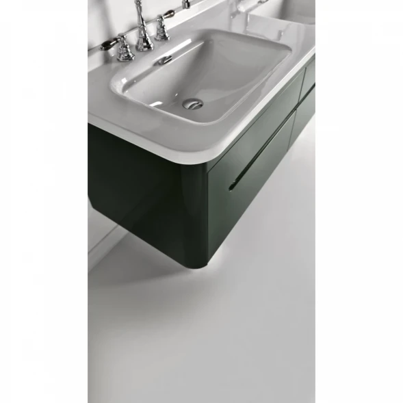 Раковина 150x55 см с одним отверстием под смеситель Kerasan Waldorf 4143K1bi/cr*1