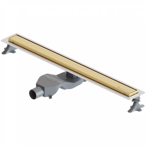 Душевой трап (лоток) Boheme Premium Linear 982-80-G 80 см, с решеткой, 2 в 1 под плитку, золотой