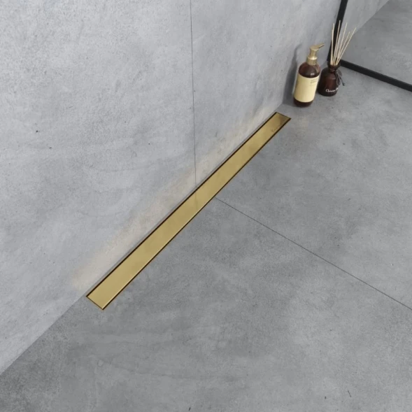Душевой трап (лоток) Boheme Premium Linear 982-80-G 80 см, с решеткой, 2 в 1 под плитку, золотой