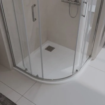 Душевой поддон BelBagno Uno TRAY-MR-UNO-R-80-550-35-W-CR 80x80 см, из литьевого мрамора, четверть круга, белый