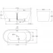Акриловая ванна BelBagno BB71-1700-NERO 170x80 см, отдельностоящая, черный матовый/белый