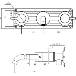 Смеситель для раковины Abber Wasser Kreis 316 AF81123BG-L встраиваемый, Золото матовый