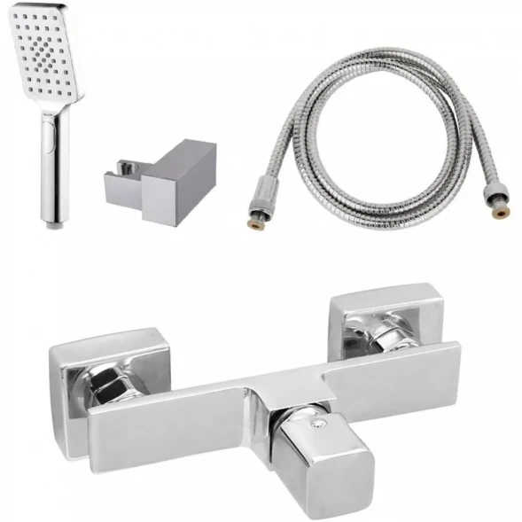 Смеситель для душа AQG QB 01QBE319CR с душевым гарнитуром, хром
