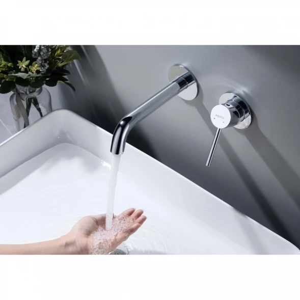 Смеситель для раковины Aquatek Европа AQ1313CR встраиваемый, без донного клапана, хром